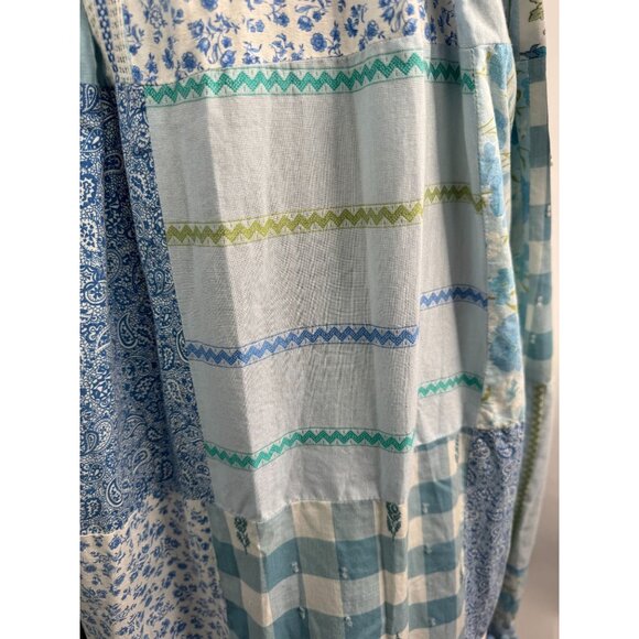 Handmade Vintage Patchwork Wrap Skirt  OS Blues   Cotton Blend - Picture 16 of 16